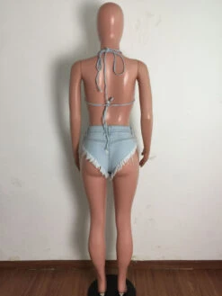 Tie Wrap Denim Sexy Backless Bikini Sets Summer 11 Tie Wrap Denim Sexy Backless Bikini Sets Summer -BreezeWear Store P 20210609104443255 415