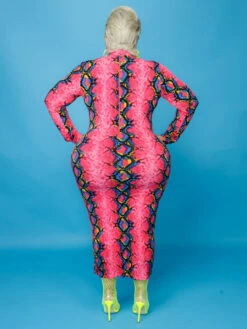 Plus Size Snake Print Casual Maxi Dress -BreezeWear Store P 20211025092517315 224