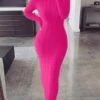 Fashion Pure Color Fitted Knitted Maxi Dresses -BreezeWear Store P 20211115153627385 519