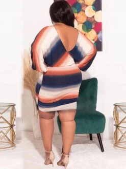 Fashion Plus Size Contrast Color Bodycon Dress 5 Fashion Plus Size Contrast Color Bodycon Dress -BreezeWear Store P 20211217094119403 873