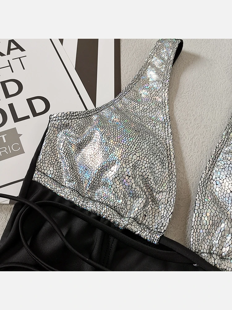 Bronzing Patchwork Cut Out Swimsuits For Women 8 Bronzing Patchwork Cut Out Swimsuits For Women - Image 6