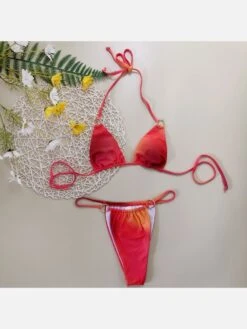 Beach Tie Dye Three Piece Halter Bikinis Sets -BreezeWear Store P 20220225175055727 218