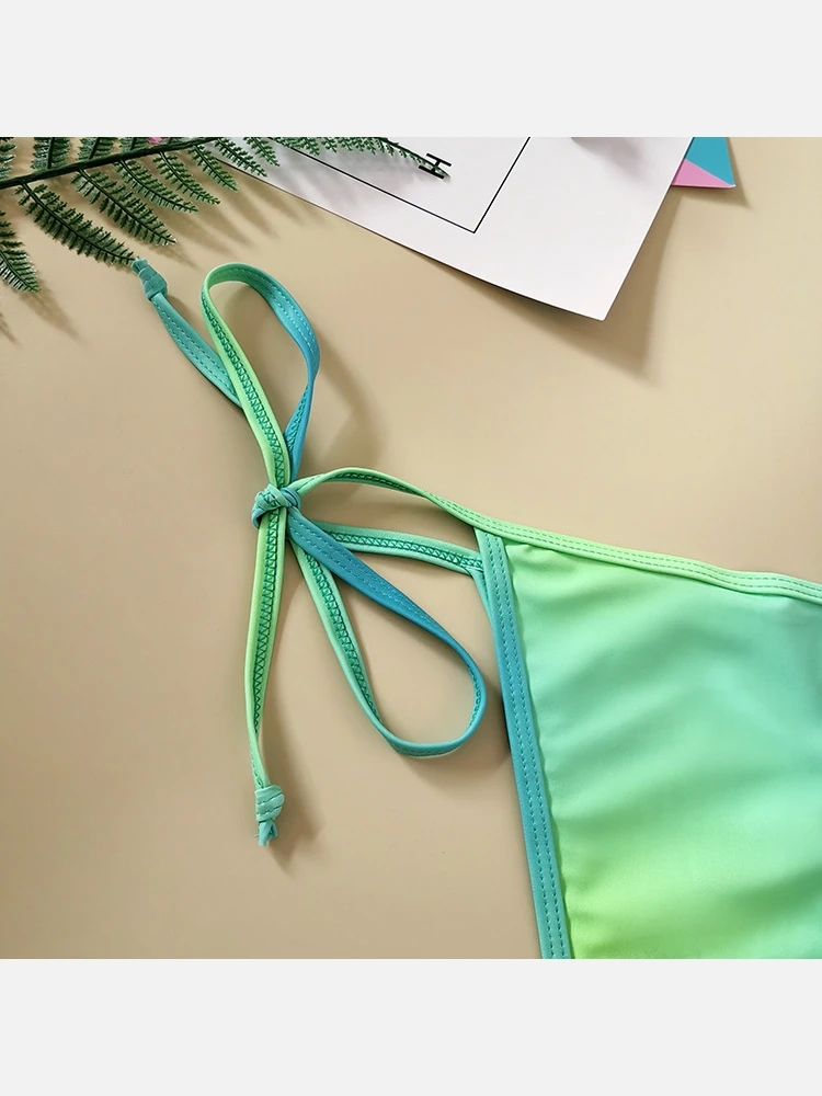 Gradient Design Halter Backless 2PCS Bikini Sets 12 Gradient Design Halter Backless 2PCS Bikini Sets - Image 10