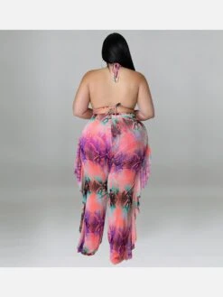 Plus Size Pant Printed Halter 3 Piece Bikini Sets 9 Plus Size Pant Printed Halter 3 Piece Bikini Sets -BreezeWear Store P 20220318144555461 679