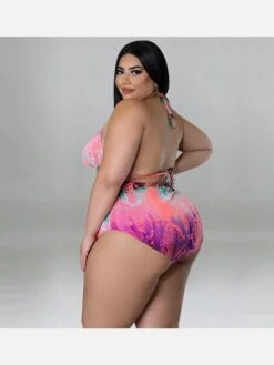 Plus Size Pant Printed Halter 3 Piece Bikini Sets 11 Plus Size Pant Printed Halter 3 Piece Bikini Sets -BreezeWear Store P 20220318144559616 494