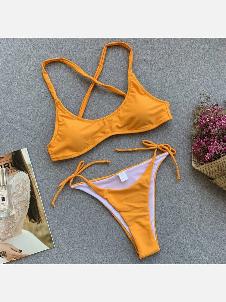 Sexy Bandage Pure Color Beach Bikini Sets 6 Sexy Bandage Pure Color Beach Bikini Sets - Image 4