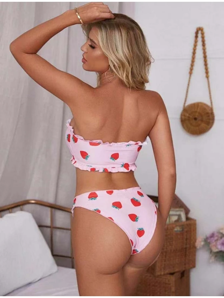 Strawberry Printed 2 Piece Cute Bathing Suits 7 Strawberry Printed 2 Piece Cute Bathing Suits - Image 5