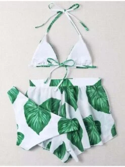 Colour Blocking Printed 2 Piece Swimsuit Sets -BreezeWear Store P 20220331144116975 477