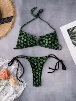 Female Slimming Two Pieces Printed Swimming Suit -BreezeWear Store P 20220331144442328 418