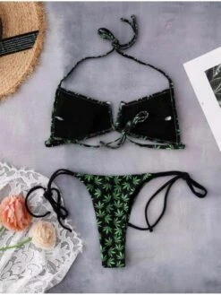 Female Slimming Two Pieces Printed Swimming Suit -BreezeWear Store P 20220331144444637 378