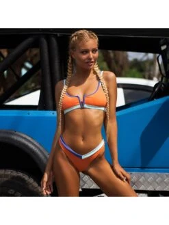 Ladies Sexy Contrast Color 2 Piece Swimwear Sets