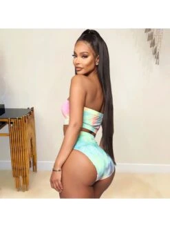 Beach Tie Dye Cover Up Coat 3 Piece Swimwear Sets -BreezeWear Store P 20220411183621209 869