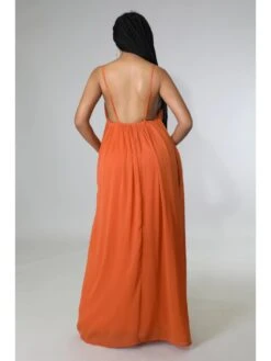 Casual Loose Solid Spaghetti Straps Sleeveless Maxi Dress -BreezeWear Store P 20220414143053182 620