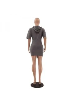 Summer Pure Color Short Sleeve Sheath Dress -BreezeWear Store P 20220425103255778 544