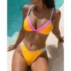 Sexy Yellow Backless Sleeveless Contrast Color Women's Split Bikini 1 Sexy Yellow Backless Sleeveless Contrast Color Women's Split Bikini -BreezeWear Store P 20220504171534631 802
