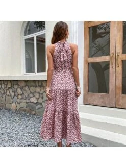 Beach Style Bandage Halter Neck Floral Maxi Dresses -BreezeWear Store P 20220511150641489 188