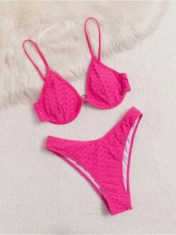 Beach Style V Neck Solid Color Bikini Women Panties