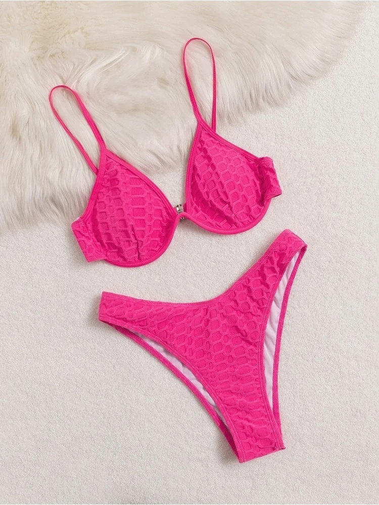 Beach Style V Neck Solid Color Bikini Women Panties 3 Beach Style V Neck Solid Color Bikini Women Panties