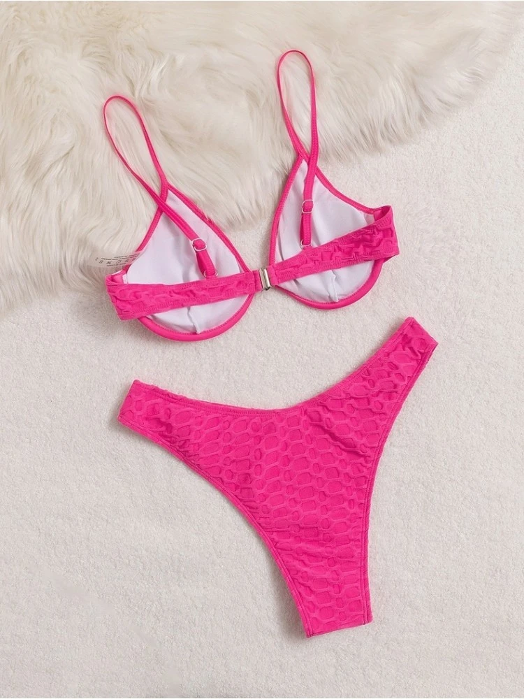 Beach Style V Neck Solid Color Bikini Women Panties 4 Beach Style V Neck Solid Color Bikini Women Panties - Image 2