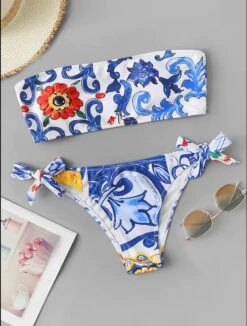 Sexy New Printed Strapless Backless 2 Piece Bikini Sets -BreezeWear Store P 20220518105025328 716