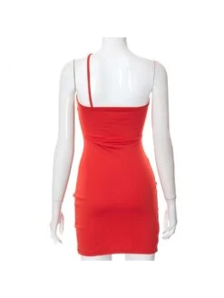 Summer Slant Strap Split Hem Red Sleeveless Dress -BreezeWear Store P 20220518144337047 900