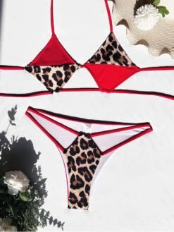 Cut Out Leopard Patchwork Sexy Women Bikini Sets -BreezeWear Store P 20220519013353336 696