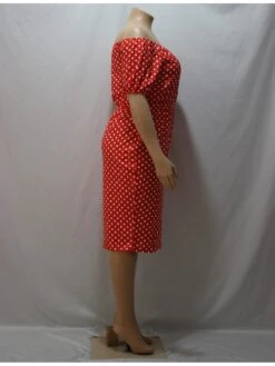 Cute Polka Dots Printing Dress With Puff Sleeve -BreezeWear Store P 20220520140742251 939