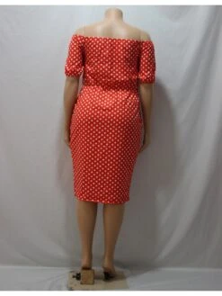 Cute Polka Dots Printing Dress With Puff Sleeve -BreezeWear Store P 20220520140744732 578