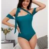 Women Sexy Sleeveless Solid One-piece Swimsuits -BreezeWear Store P 20220522005536293 727