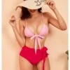 Summer Sexy Bow Sleeveless 2 Piece Bikinis