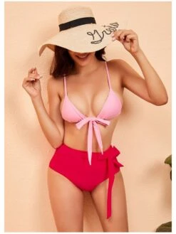 Summer Sexy Bow Sleeveless 2 Piece Bikinis