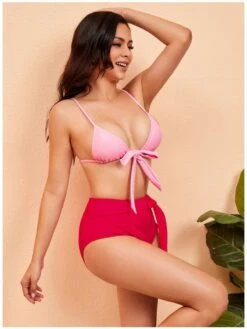 Summer Sexy Bow Sleeveless 2 Piece Bikinis -BreezeWear Store P 20220522005842521 252