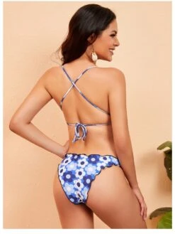 Fashion Backless Floral Printing Bikini Set -BreezeWear Store P 20220522032045816 781