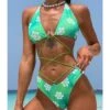 Women's Floral Print Crisscross Beach Swimsuit -BreezeWear Store P 20220523134936652 246