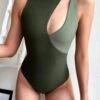 Seaside Contrast Color Hollowed Out One Piece Swimwear -BreezeWear Store P 20220524020936741 371