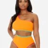Fashion Off Shoulder Contrast Color One Shoulder Women's Bikini -BreezeWear Store P 20220524025238759 278