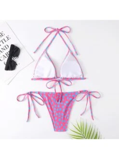 Sexy Polka Dots Printing Bandage Halter Women's Bikini -BreezeWear Store P 20220524025348980 521
