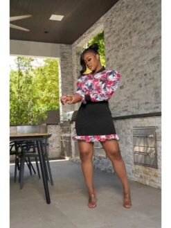 Women Fashion Long Sleeve Patchwork Short Dresses -BreezeWear Store P 20220524130808911 488