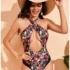 Women's Hollowed Out Printing Swimsuit -BreezeWear Store P 20220526030738078 148