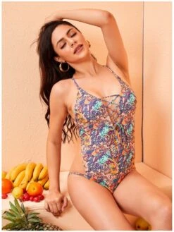 Sexy Beach Printed One Piece Swimwear -BreezeWear Store P 20220526175042387 188