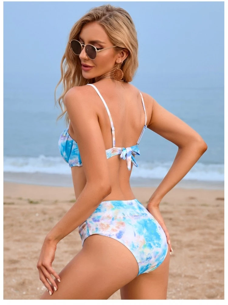 Women Sexy Sleeveless Two-piece Tie Dye Bikinis 7 Women Sexy Sleeveless Two-piece Tie Dye Bikinis - Image 5