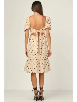 Women Fashion Puff Short Sleeve Dot Dresses -BreezeWear Store P 20220602143248246 243