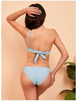 Sexy Pure One Shoulder Swimsuit Bikinis -BreezeWear Store P 20220606170018145 324