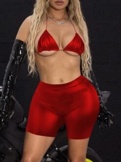 Beach Halter Bikini Top And Short Sets