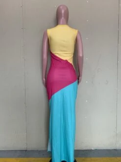 Color Blocking Slit Long Sleeveless Maxi Dress -BreezeWear Store P 20220608094848684 767