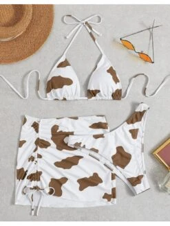 Women Sexy Halter Drawstring 3 Piece Bikinis -BreezeWear Store P 20220608143844454 955