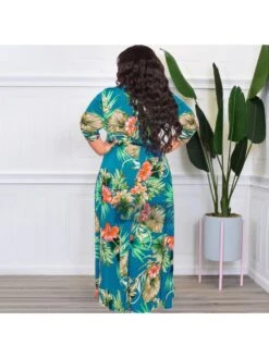 Summer Loose Flower Printing Women's Plus Size Dress 7 Summer Loose Flower Printing Women's Plus Size Dress -BreezeWear Store P 20220608150646117 137