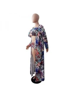 Backless Off Shoulder Women Printed Bikini Four-Piece Set -BreezeWear Store P 20220611152011734 676