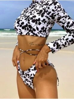 Trendy Printed Backless Long Sleeve Swimwear Sets -BreezeWear Store P 20220614185051564 613