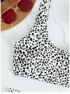 Sexy U Neck Polka-dot Women's Split Bikini Swimsuits -BreezeWear Store P 20220615203255684 445